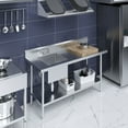 thumbnail image 5 of 60 in. x 24 in. Stainless Steel Work Table with Built-in Left Prep Sink and Faucet, 5 of 9