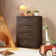 thumbnail image 4 of Aiho Brown Dresser with 4 Drawers, Vertical Storage Dresser for Bedroom, Hallway, Entryway, Closet Organizer, Nightstand Bedside Table Furniture, 4 of 11