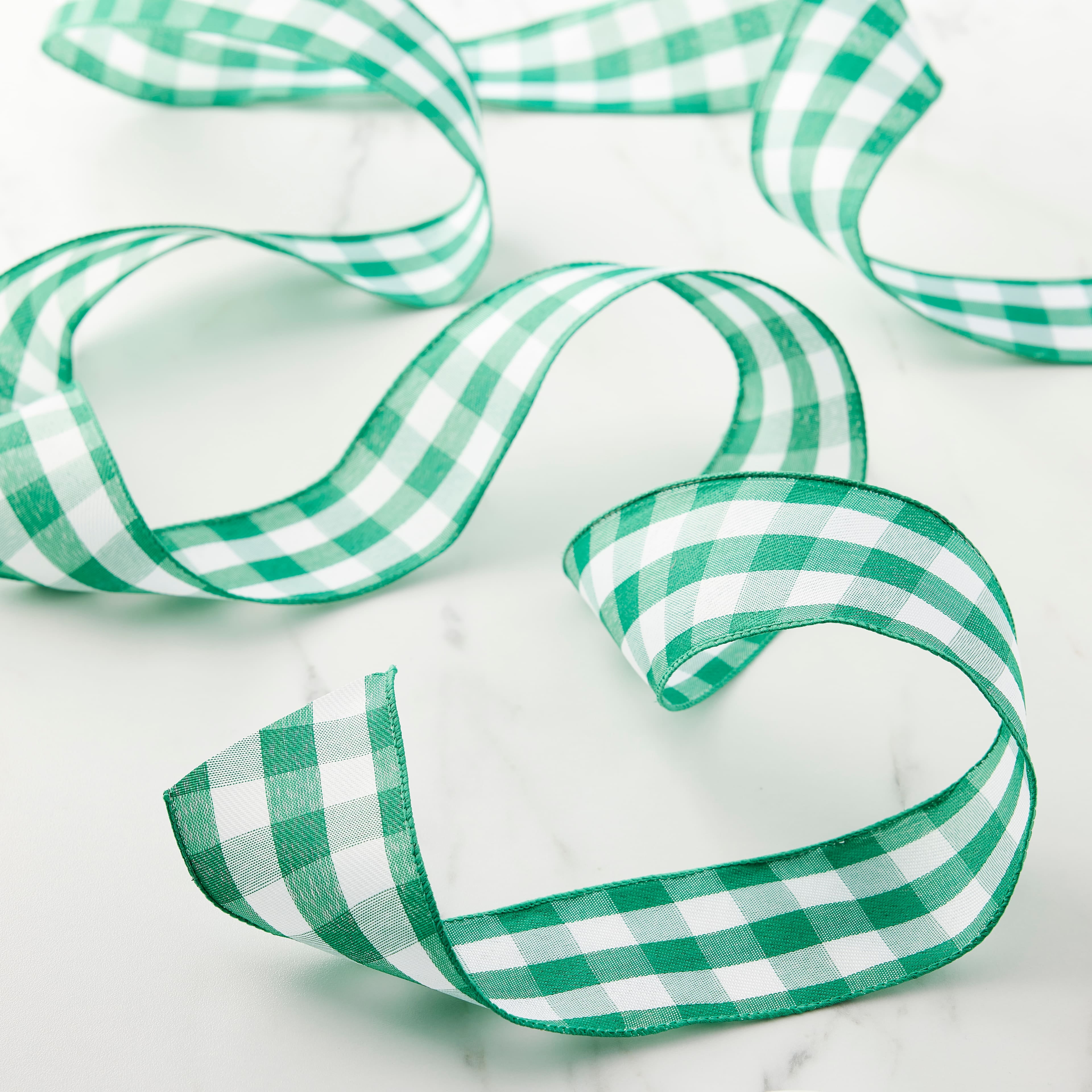 12 Pack: 2.5" x 8.3yd. Wired Gingham Ribbon by Celebrate It