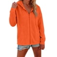 thumbnail image 2 of NinXxx Women's Casual Zip Up Hoodie with Pockets Lightweight Soft Daily Orange XL, 2 of 7
