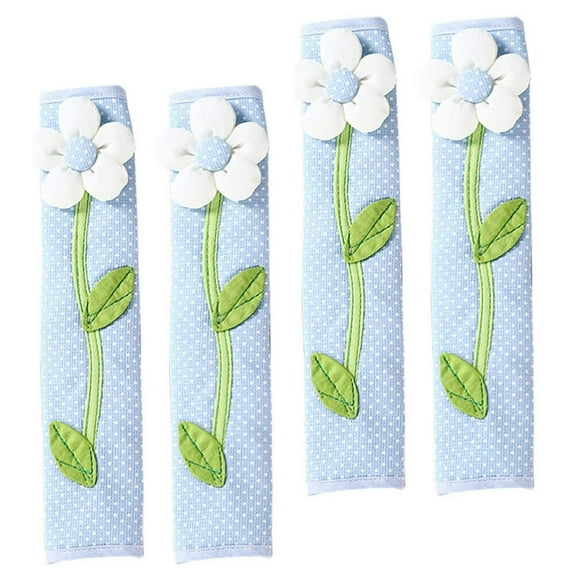 NIYANGLE Refrigerator Handle Protective Cover Blue Prevent 4Pcs 11x5.9x0.4in