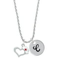 thumbnail image 1 of Delight Jewelry Silvertone Open Heart with Nurse Hat Silvertone Script Initial Disc - C - Charm Necklace, 20"+3", 1 of 4