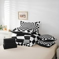 thumbnail image 6 of Homewish White Black Checkered 7-Piece Twin Bedding Sets,Classic Minimalist Plaid Bedding Comforter Set,Geometric Buffalo Print Sheet Sets For Girls Teens,Breathable Home Decor Reversible, 6 of 8