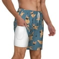 thumbnail image 2 of Sigee French Bulldog Yoga Print Mens Swim Trunks with Compression Liner Quick Dry Swim Stretch Beach Shorts with Pockets,S-3XL, 2 of 7