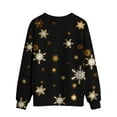 thumbnail image 3 of TWZH Women Christmas Snowflower Print Crew Neck Pullover Shirt, 3 of 3