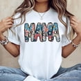 thumbnail image 2 of Daisy Floral Mama T-Shirt, Colorful Retro White Tee for Stylish and Cheerful Women, 2 of 6