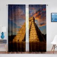 thumbnail image 4 of Old Egyptian Pyramids History In Desert with Camel Sheer Voile Curtains for Living Room Tulle Window Curtain Home r Drapes, 4 of 7