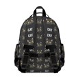 thumbnail image 3 of Black Cat Black Pattern Cute School Backpack Bag for School with Padded Back and Adjustable Shoulder Straps 15.25"x11.5"x5.25", 3 of 5