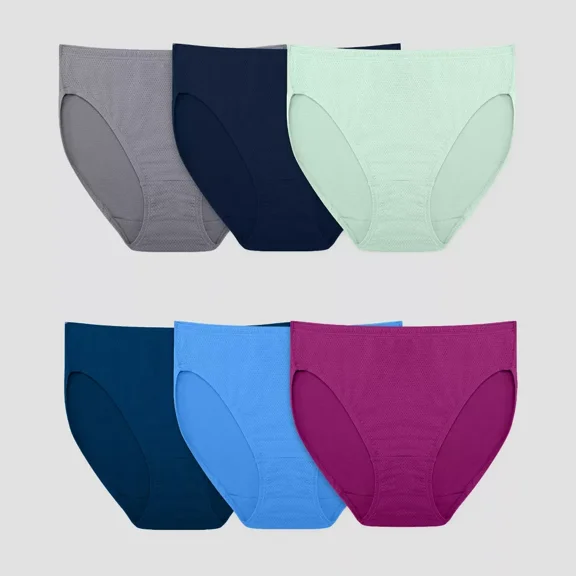 Fruit of the Loom Women's 6pk Breathable Micro-Mesh Hi-Cut Underwear - Colors May Vary
