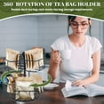 thumbnail image 4 of Tea Bag Organizer 360 Degree Rotating Tea Bag Organizer with 6 Compartments 2 Tier Metal Tea Bag Storage Rack Organize 60 Tea Bags Versatile Tea Bag Carousel for Kitchen Office, 4 of 11