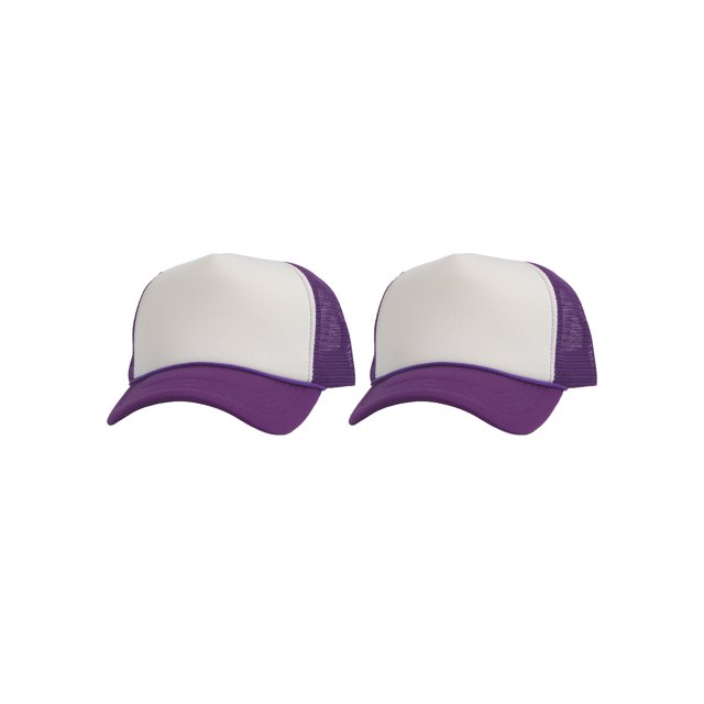 Top Headwear Men's Blank Rope Trucker Foam Mesh Plain White/Purple