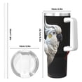 thumbnail image 4 of Sikiie White Red Cockatoo Insulated Stainless Water Bottle Lid Travel Mug Cup Insulated Tumblers Cup 40oz Ice Bully With Handle, 4 of 8