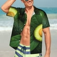 thumbnail image 7 of Fuzoiu Fresh Avocados Print Hawaiian Shirt for Men, Summer Beach Casual Short Sleeve Button Down Shirts, Men’s Beach Summer Shirts with Pocket,Large, 7 of 7