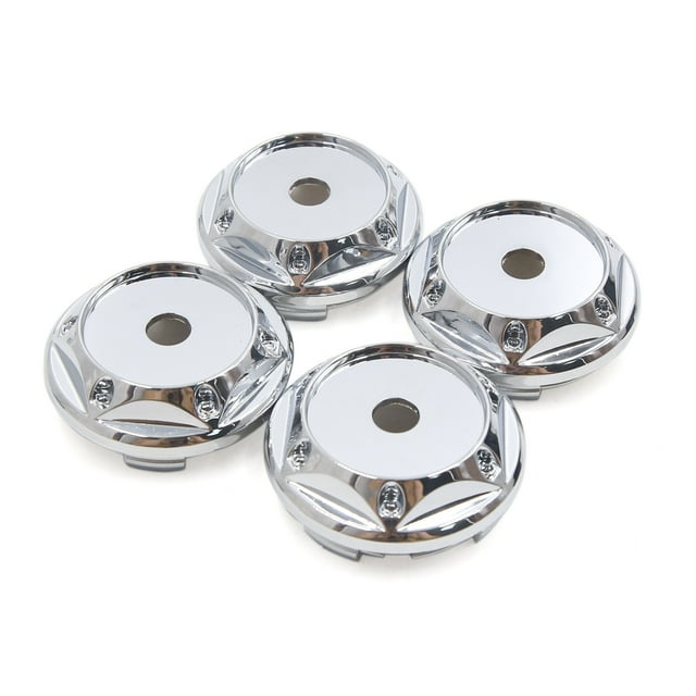 4pzas 68mm 4 Orejetas Plástico Cromado Tapas Tapones Eje Central del Cubo Llanta Rueda de Coche