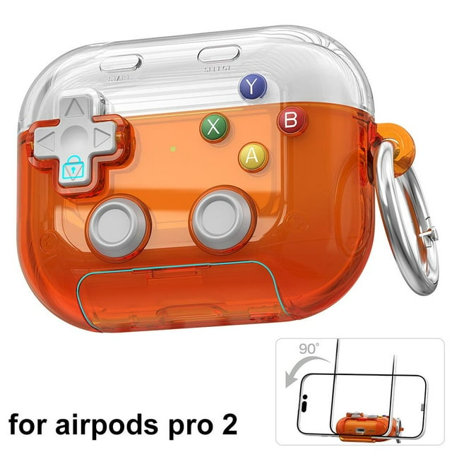 Protective Case Cover for Apple AirPods Pro 2, TPU Gamepad Design with Integrated Phone Stand, Shock-Absorbing, Anti-Scratch, Drop Protection, Portable, Gaming Accessory, Black