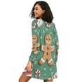 thumbnail image 2 of FORMRS Womens Long Sleeve Nightgowns Crew Neck Sleep Shirt Soft Pajamas Sizes S-3XL, Christmas Gingerbread, 2 of 8