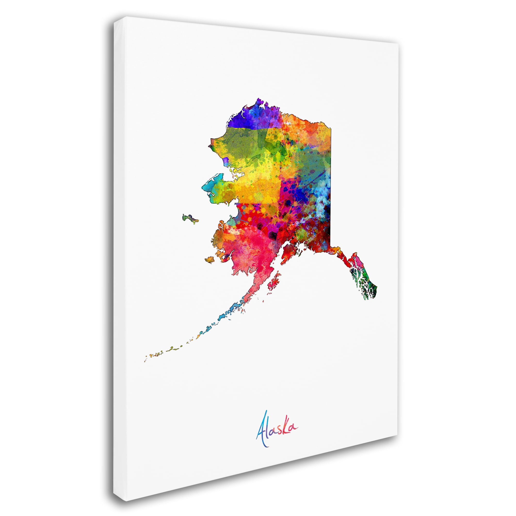 Trademark Fine Art "Alaska Map" Canvas Art by Michael Tompsett