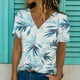 thumbnail image 1 of Ichuanyi liquidación femenina impresión casual impresión de manga corta tops tops en v con cuello ICHUANYI WER2023081601849, 1 of 5