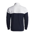 thumbnail image 3 of Xaqiouau Mens Colorblock Quarter-Zip Stand Collar Sweatshirt Long Sleeve Ribbed Cuffs Regular Fit Pullover for Spring & Fall Casual Everyday Tops White XXL, 3 of 8