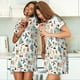 thumbnail image 4 of Fotbe Travel1 Bata de Dormir para Mujer con Estampado, Camisón de Algodón de Manga Corta, Ropa de Dormir Casual, 4 of 6