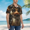 thumbnail image 5 of Balery Vintage Gentleman Duck Print Men's Hawaiian Shirts Short Sleeve Beach Shirt Relaxed Fit Vacation Button Down Shirts-Small, 5 of 9