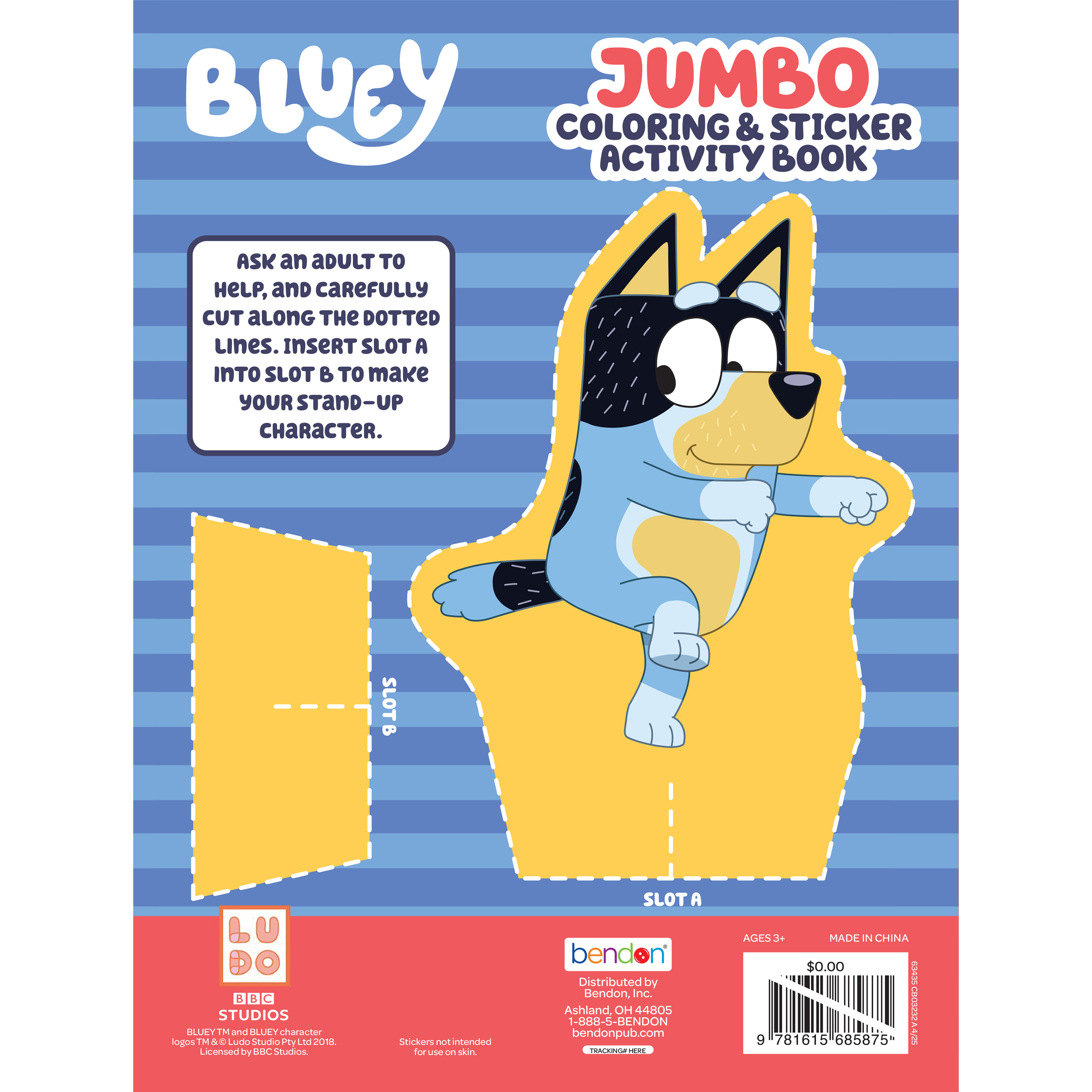 Bluey 32-Page Sticker and Activity Book, Over 200 Stickers