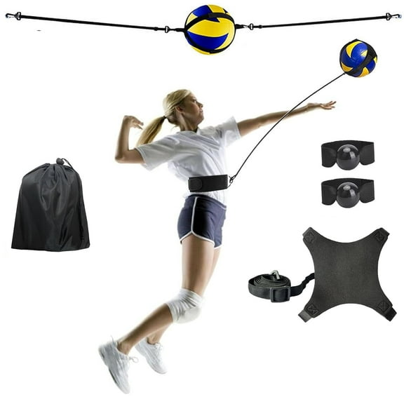 AWINQQY Volleyball Training Equipment Set, Volleyball Accessories, Resistance Belt, Adjustable Solo Practice Kit for Practicing Serving, Spiking, Arm Swing Passing (Ball not included)