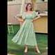 thumbnail image 5 of Vestido Informal de Verano para Mujer, de Corta, Cuello Cuadrado, Cintura Fruncida, Holgado, con , Verde , Talla XXL, 5 of 6