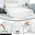 thumbnail image 6 of ROYALE LINENS 300 Thread Count 100% Long Staple Combed Cotton Striped Sheet Set - 3 Piece Twin Bed Sheets - 1 Fitted, 1 Flat & Pillow case -Soft Cool & Crisp Sheet Set (Twin, Narrow Stripe White), 6 of 10
