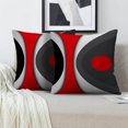 thumbnail image 2 of Modern Art Geometric Pillow Cover, Decorative Throw Pillow Covers Black Red Abstract Artwork Cushion Cover for Bedroom Sofa Living Room 18 x 18 Inch Set of 2, 2 of 6