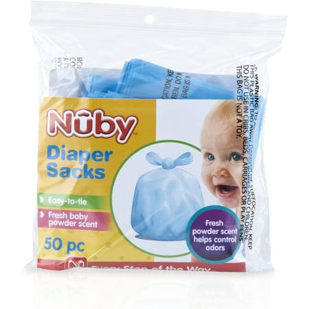 Nuby 1988339 Scented Nuby Diaper Sacks - 50 Count - Case of 24