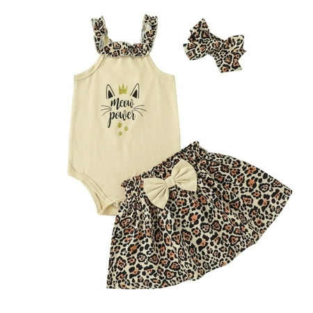 

Baby Girl Outfits Floral Fall Sleeveless Romper Bodysuit Skirts Headbands Clothing Sets for Girls Size 6-12 Months
