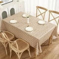 thumbnail image 2 of Heavy Duty Vinyl Tablecloth with Flannel Backing Waterproof Oil-Proof PVC Table Cloth Stain-Resistant Wipeable Rectangle or Square Table Cover (Weave, 60X102 Inch), 2 of 6