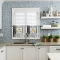 thumbnail image 3 of Flower Tier Curtains 27.5x24inch - 2 Panels Rod Pocket Valance Curtains Half Window Curtain Tiers for Bathroom Kitchen Cabinet Rod Pocket, Daisies in Bottle with Bubbles, 3 of 5