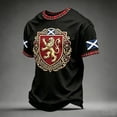 thumbnail image 2 of 2026 Soccer Cup Raglan Short Sleeve T-Shirt for Men, Crew Neck Athletic Jersey - Scottish Football Player & Saltire Graphic Print Casual Summer Top for Daily Wear & Party Black L, 2 of 5