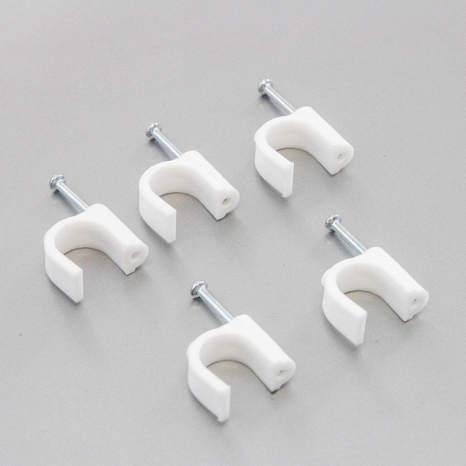 500 Round 5/8 Inches (16 mm) Cable Wire Clips Cable Management Cord Tie