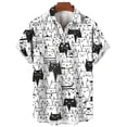 thumbnail image 4 of Camisa con estampado de gato de dibujos animados en 3D para hombre, cómoda, de verano, de manga corta, informal, holgada, de secado rápido, hawaiana, 4 of 5