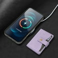 thumbnail image 5 of Detachable Magnetic Phone Cases Compatible with iPhone 17 Pro Max, Case with Card Holder, Compatible with Magsafe, Classic PU Leather Kickstand Wallet Phone Cover for iPhone 17 Pro Max, Purple, 5 of 8