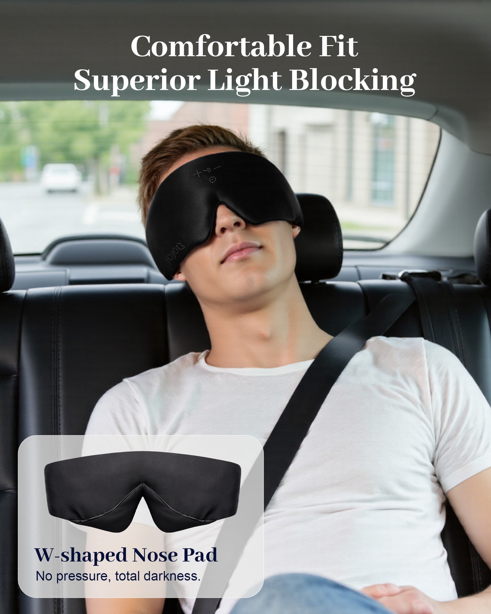 FACEMOON Bluetooth Sleep Headphones with Eye Pillow Design for Side Sleepers Ultra-Thin Stereo Speakers Comfort