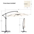 thumbnail image 3 of Sonerlic 10ft Outdoor Patio Hanging Offset Umbrella with Steel Frame for Yard,Poolside and Deck,Beige, 3 of 7