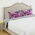 thumbnail image 3 of Yayeee Pillowcase Queen Size Set of 2 Satin Wrinkle Resistant Envelope Pillow Case, Vibrant Art Flowers, 3 of 8