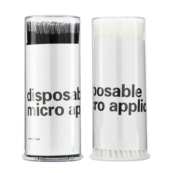 EeaseMX 2 frascos/200 unidades de hisopos de algodón nano para injerto de pestañas, hisopos de algodón de limpieza de cabeza larga