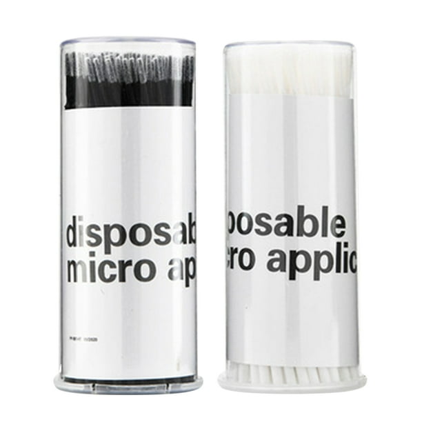 EeaseMX 2 frascos/200 unidades de hisopos de algodón nano para injerto de pestañas, hisopos de algodón de limpieza de cabeza larga