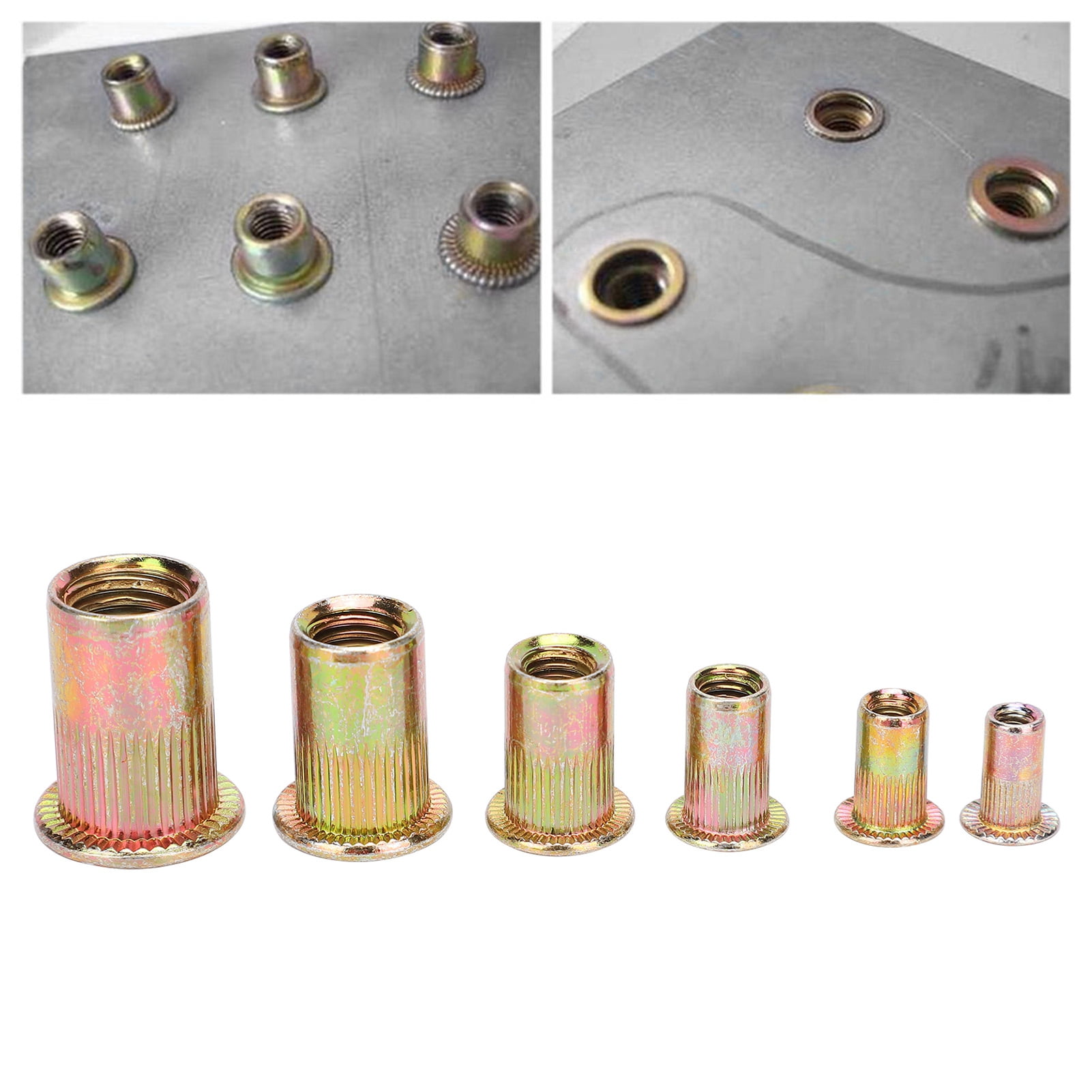 FAGINEY 150pcs Rivet Nut, Zinc Plated Carbon Steel Rivet Nuts