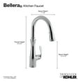 thumbnail image 2 of Kohler Bellera 1 or 3-Hole Kitchen Sink Faucet with Pull-Down 16-3/4" Spout, Right-Hand Lever Handle, Docknetik Magnetic Docking System, 3-Function Sprayhead Featuring Sweep Spray, Vibrant Stainless, 2 of 7