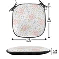 thumbnail image 4 of Flower Chair Seating Cushion, Continuous Floral Pattern with Roses and Leaves Folkloric Damask in Pastel Tones, Soft Seat Pads for Office with Anti-slip Backing, 16"x16", Multicolor, by Ambesonne, 4 of 5