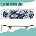 thumbnail image 2 of 31'' Complete Skateboard 7 Layer Canadian Maple Double Kick Deck Skateboards repeat flowers blue pastel pink white Hand drawn fabric gift Skate Board for Beginner Adult Gifts, 2 of 5