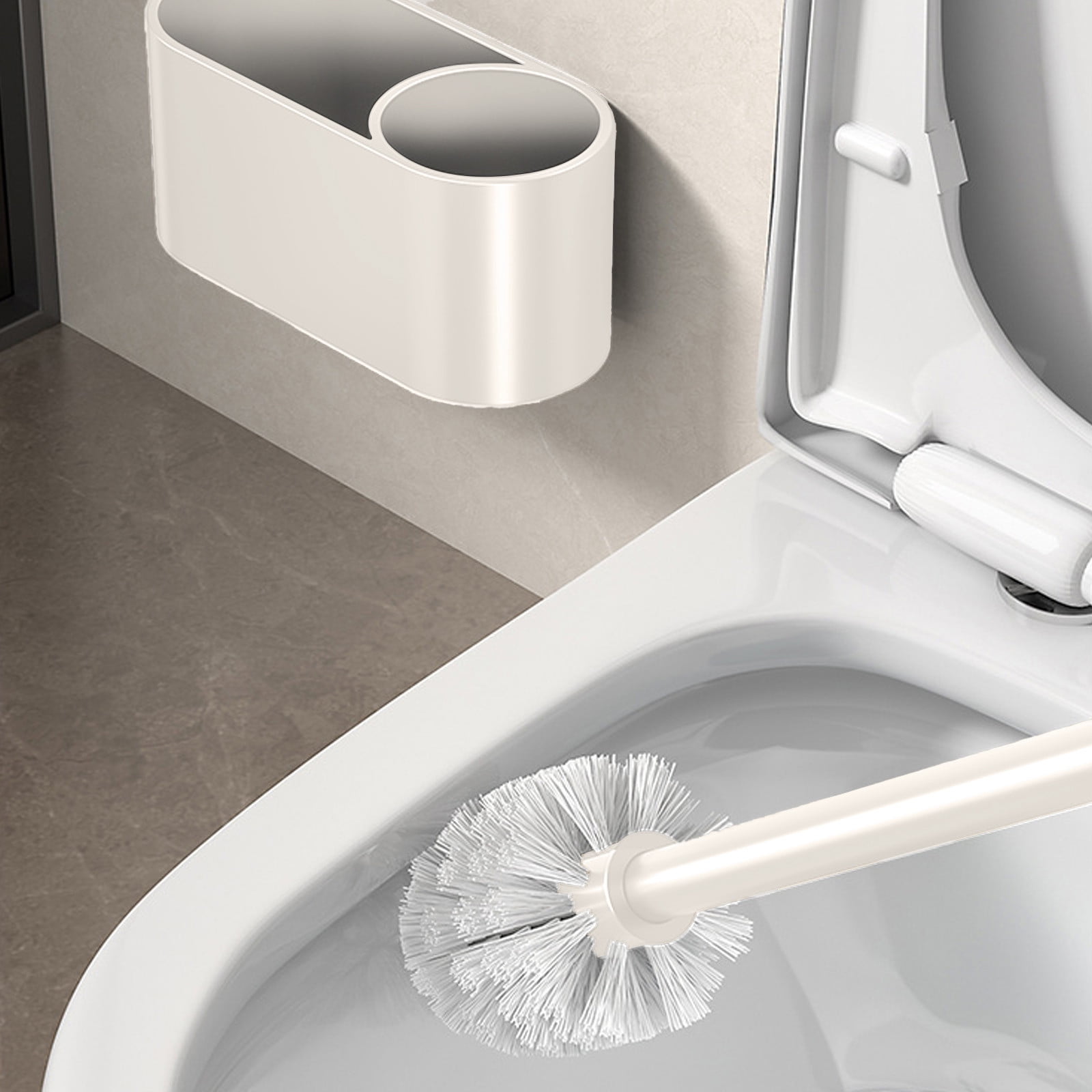 Toilet Brush and Holder Set with Drip Tray | Toilet Bowl Brush & Toilet Bowl Cleaner Brush Combo | Bathroom Cleaning Organizer | Strong Bristles | Easy Maintenance | Xuniizn