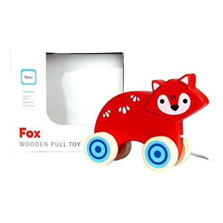 Applesauce Wooden Pull Toys Infant Development Educational Baby Toys (FOX)