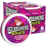 Ice Breakers Sours Mixed Berry. Strawberry And Cherry Flavored Sugar Free Breath Mints, 1.5 Oz Tins (8 Count)